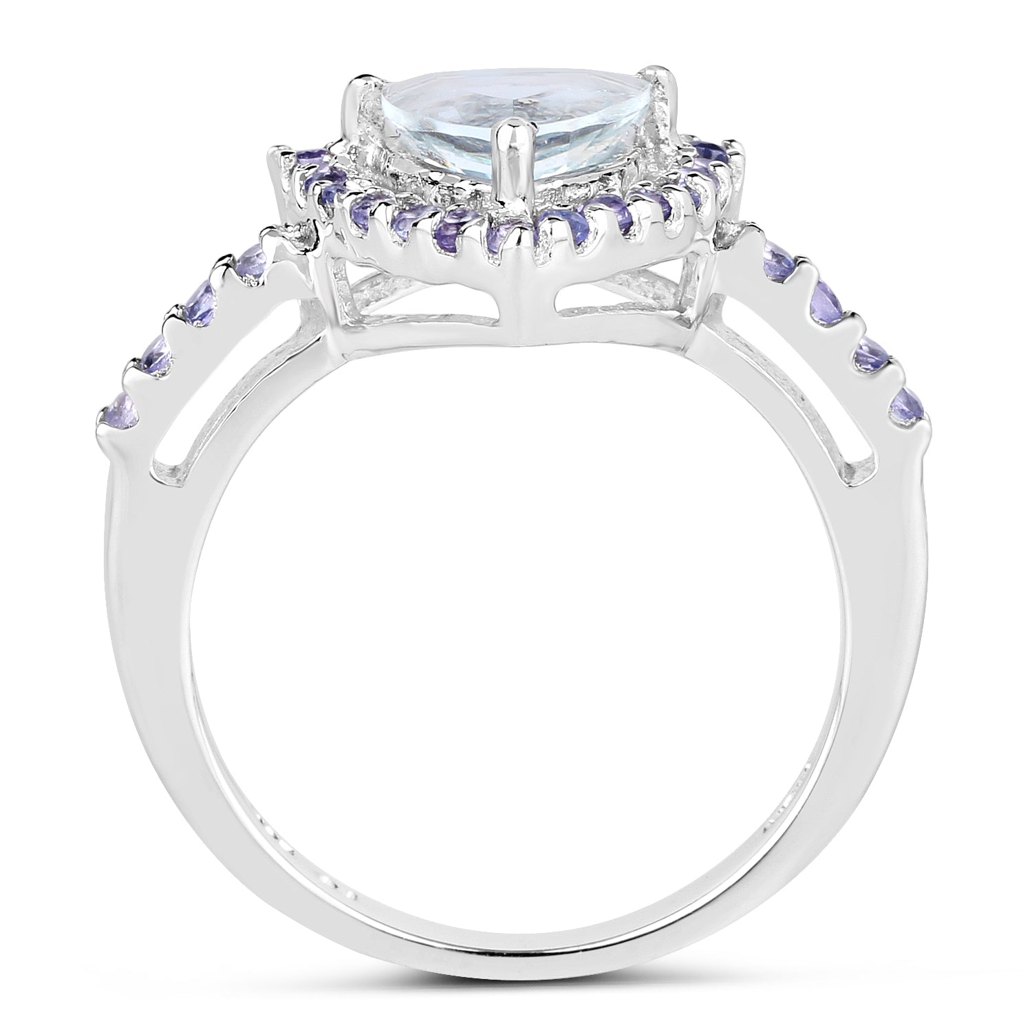1.41 Carat Genuine Aquamarine &amp; Tanzanite .925 Sterling Silver Ring by Bids.com