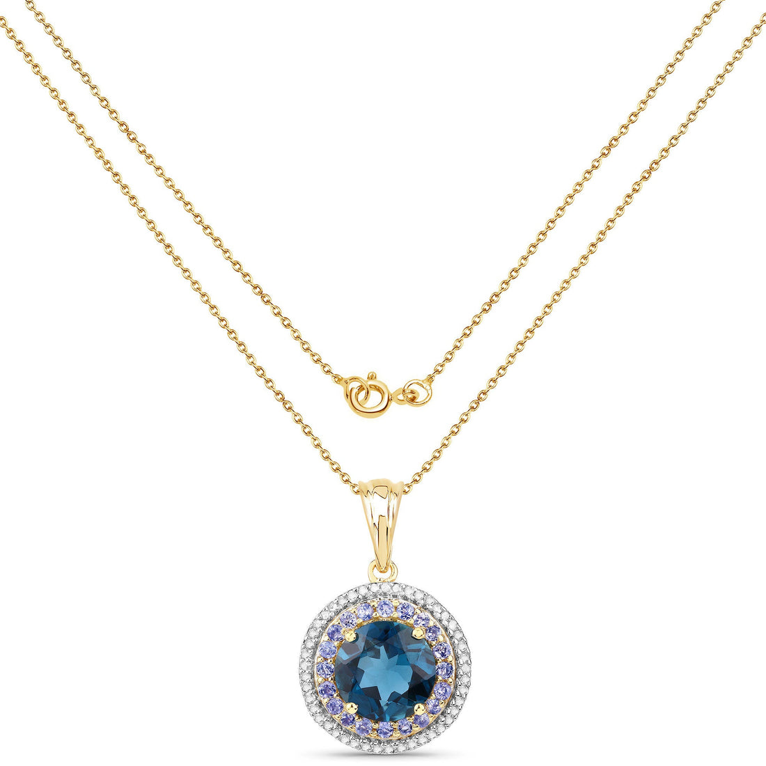 "5.10 Carat Genuine London Blue Topaz, Tanzanite and White Topaz .925 Sterling Silver Pendant by Bids.com