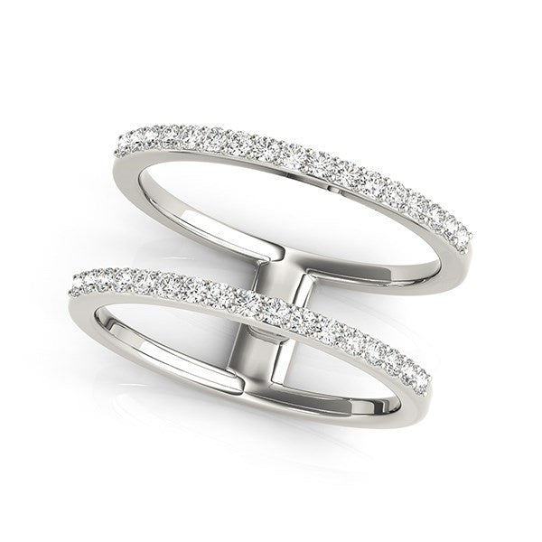 14k White Gold Dual Band Design Ring with Diamonds (1/3 cttw) by Bids.com