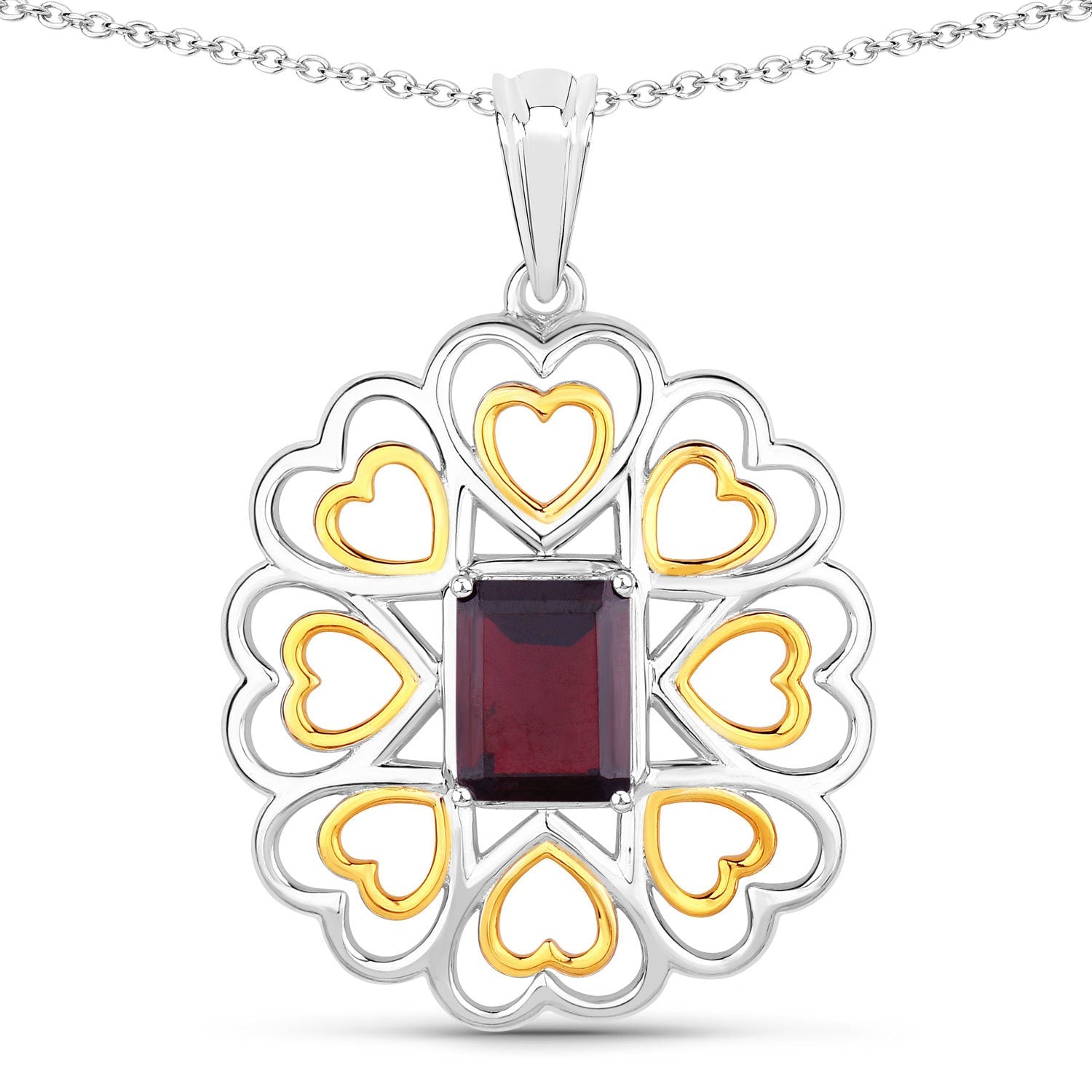 2.55 Carat Genuine Garnet .925 Sterling Silver Pendant by Bids.com