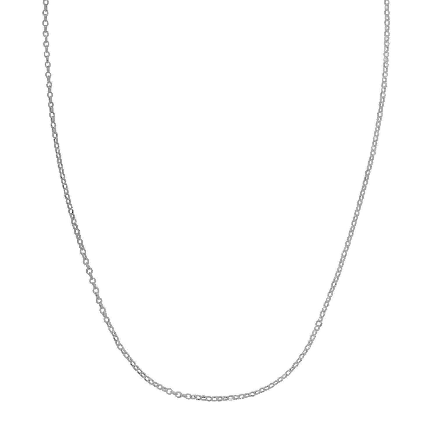 Double Extendable Cable Chain in 14k White Gold (1.40 mm) by Bids.com
