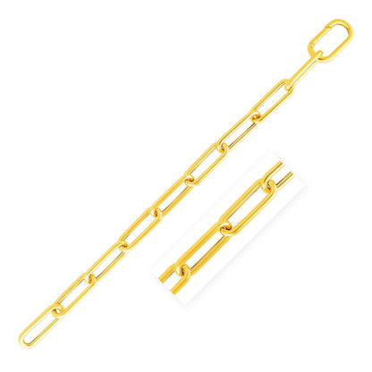 14k Yellow Gold Lite Round Wire Paperclip Bracelet (8.5mm) by Bids.com