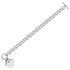 Sterling Silver Rhodium Plated Rolo Style Heart Charmed Chain Bracelet by Bids.com