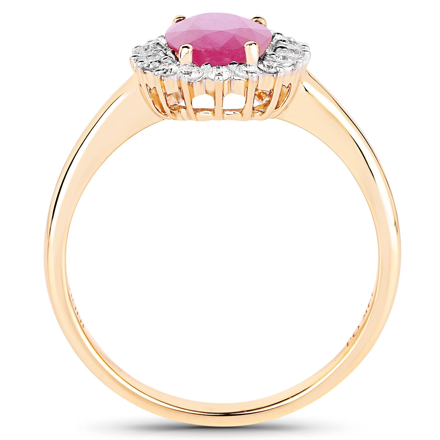 1.48 Carat Genuine Ruby and White Diamond 14K Yellow Gold Ring by Bids.com