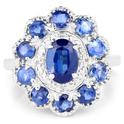 2.47 Carat Genuine Kyanite &amp; White Topaz .925 Sterling Silver Ring by Bids.com