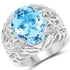 11.29 Carat Genuine Blue Topaz and White Topaz .925 Sterling Silver Ring by Bids.com