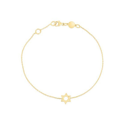 14k Yellow Gold Star of David Bracelet by Bids.com