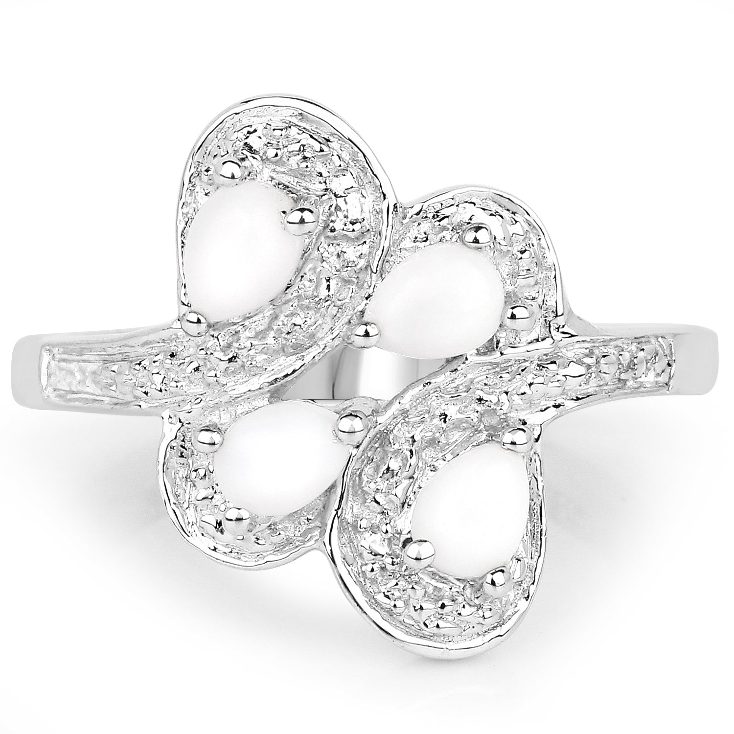 0.60 Carat Genuine Opal .925 Sterling Silver Ring  DestGlow