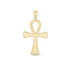 14k Yellow Gold High Polish Textured Ankh Pendant by Bids.com