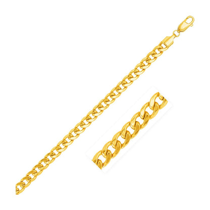 5.5mm 14k Yellow Gold Miami Cuban Semi Solid Bracelet  DestGlow