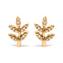 10K Yellow Gold 1/10 Cttw Diamond Accented Leaf and Branch Stud Earrings (H-I Color, I1-I2 Clarity) by Bids.com