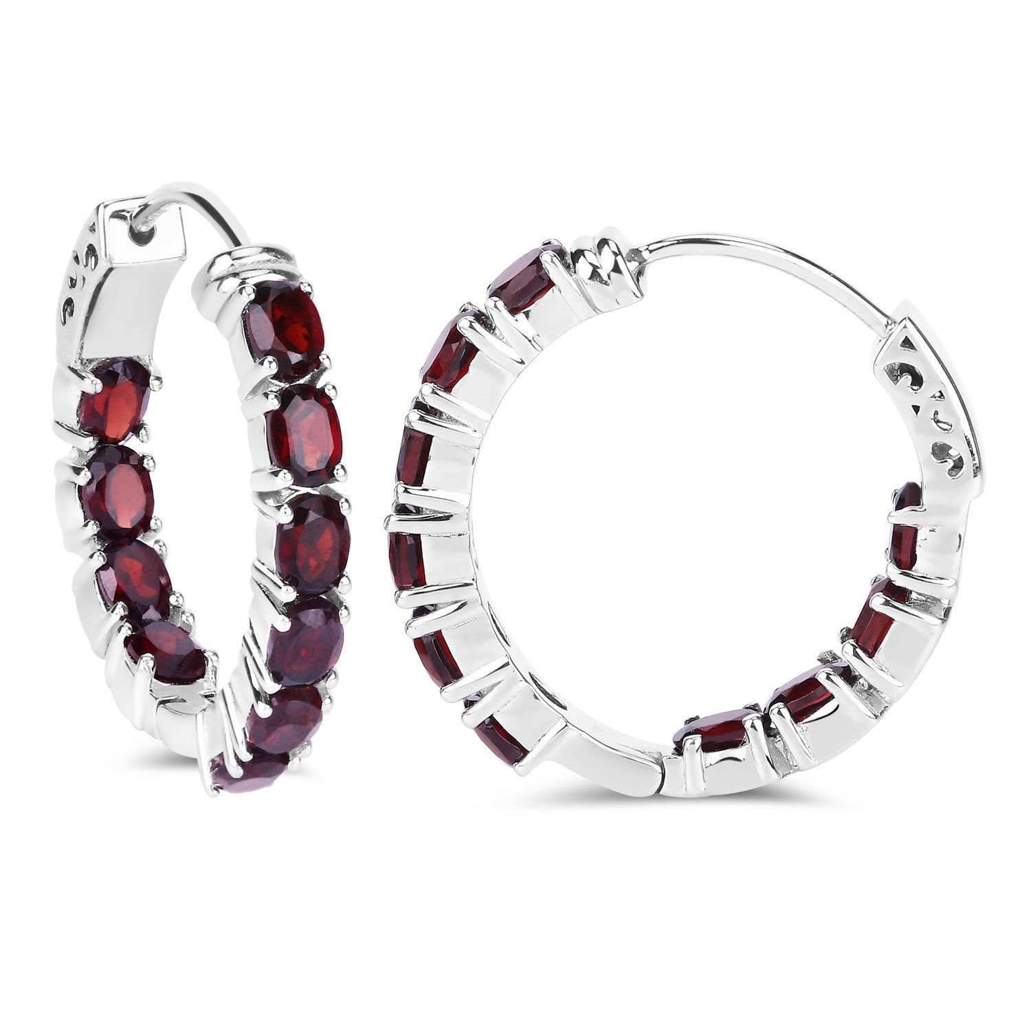 4.00 Carat Genuine Garnet .925 Sterling Silver Earrings by Bids.com
