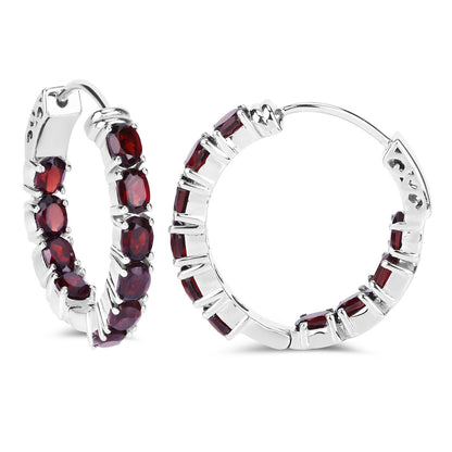 4.00 Carat Genuine Garnet .925 Sterling Silver Earrings by Bids.com
