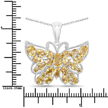 3.89 Carat Genuine Citrine .925 Sterling Silver Pendant  DestGlow