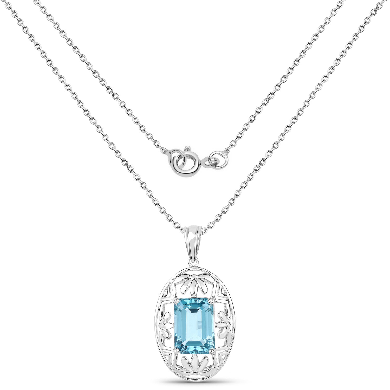 9.60 Carat Genuine Green Topaz .925 Sterling Silver Pendant by Bids.com