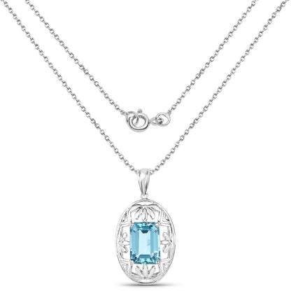 9.60 Carat Genuine Green Topaz .925 Sterling Silver Pendant by Bids.com