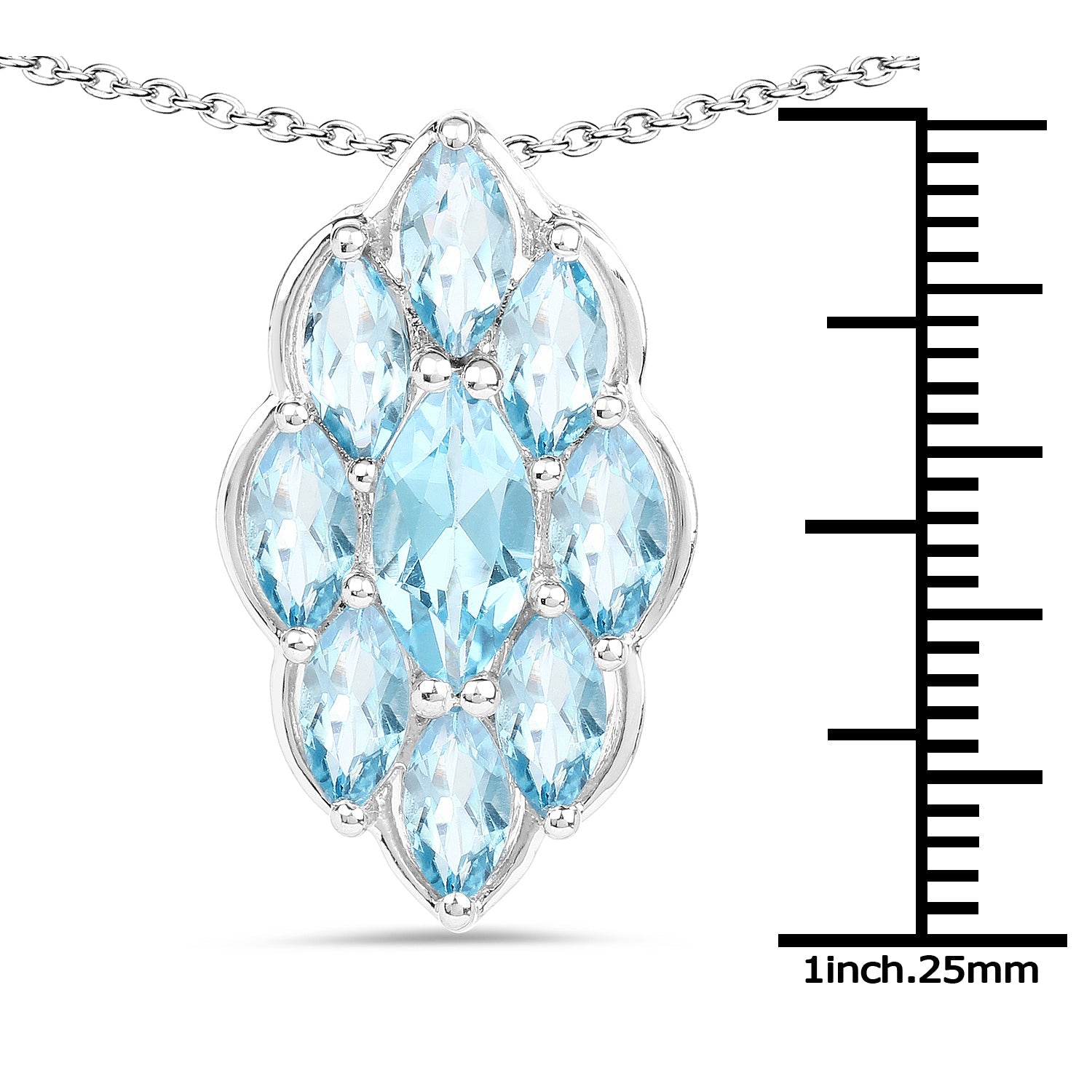 4.77 Carat Genuine Swiss Blue Topaz .925 Sterling Silver Pendant by Bids.com