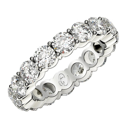 Round Cut Lab Grown Diamond Eternity Ring in 14k White Gold (4 cttw FG/VS2) by Bids.com