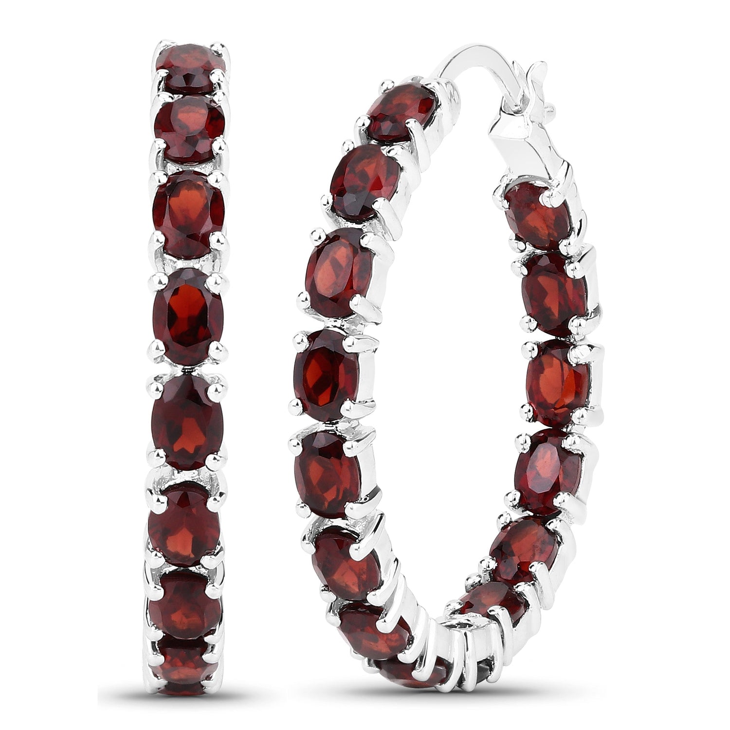 6.00 Carat Genuine Garnet .925 Sterling Silver Earrings  DestGlow