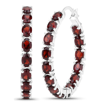 6.00 Carat Genuine Garnet .925 Sterling Silver Earrings  DestGlow