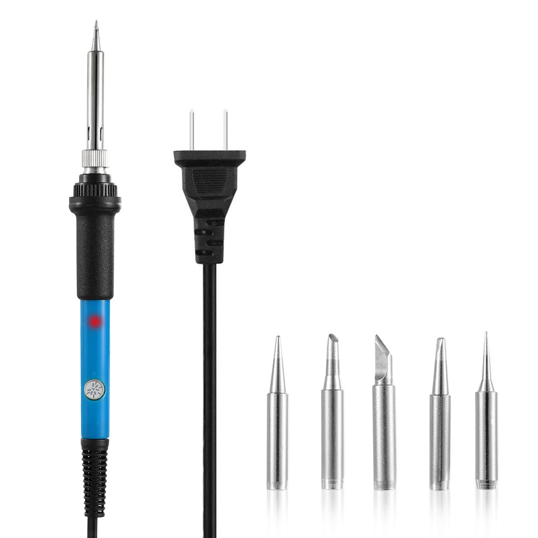 Soldering Iron 110V/60W Adjustable Temperature (392℉-842℉) PCB Electric Welding Iron with 5Pcs Different Tips 