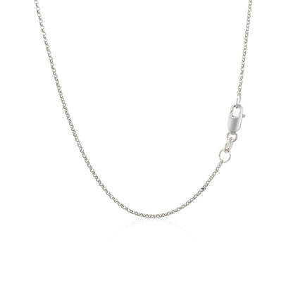 14k White Gold Diamond Cut Rolo Chain 1.1mm by Bids.com