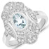 1.02 Carat Genuine Aquamarine and White Topaz .925 Sterling Silver Ring by Bids.com