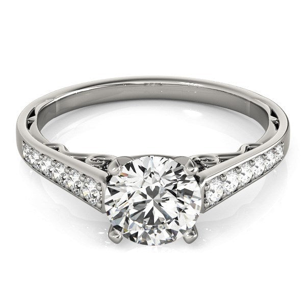 14k White Gold Cathedral Design Diamond Engagement Ring (1 1/4 cttw) by Bids.com