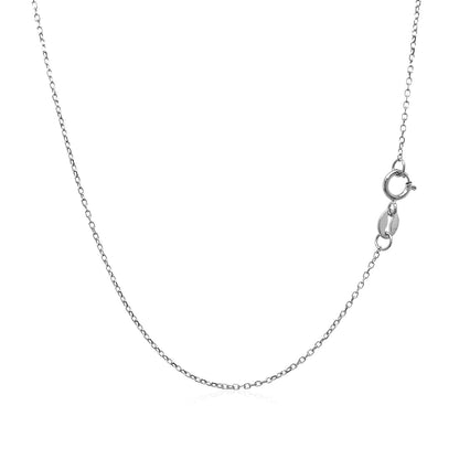 14k White Gold Diamond Cut Cable Link Chain 0.8mm by Bids.com