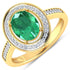 1.87 Carat Genuine Zambian Emerald and White Diamond 14K Yellow Gold Ring by Bids.com