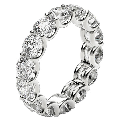 Round Cut Lab Grown Diamond Eternity Ring in 14k White Gold (6 cttw FG/VS2) by Bids.com