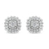 .925 Sterling Silver 1/2 Cttw Round-Cut Diamond Halo Cluster Stud Earring (I-J Color, I2-I3 Clarity) by Bids.com