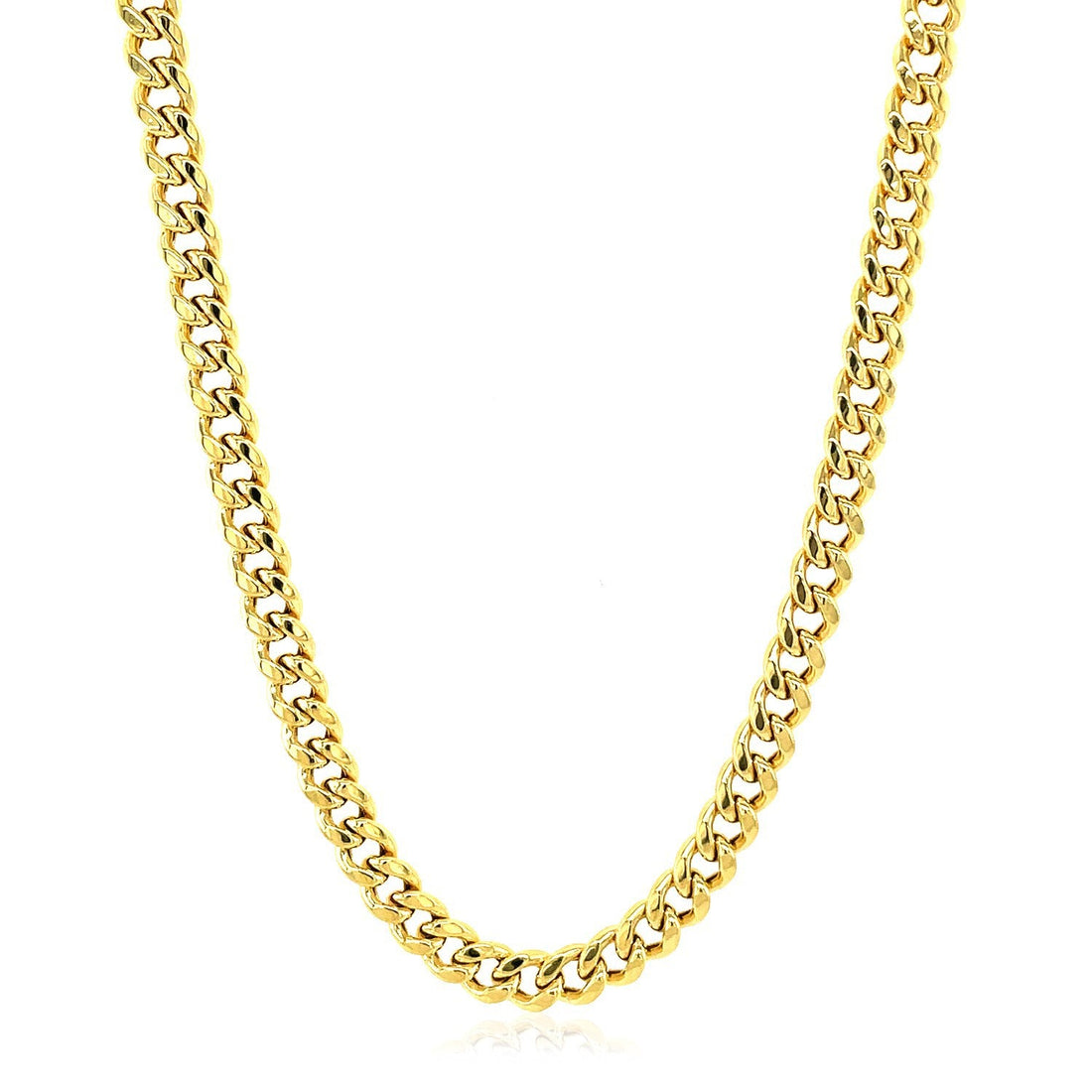 4.5mm 14k Yellow Gold Semi Solid Miami Cuban Chain by Bids.com
