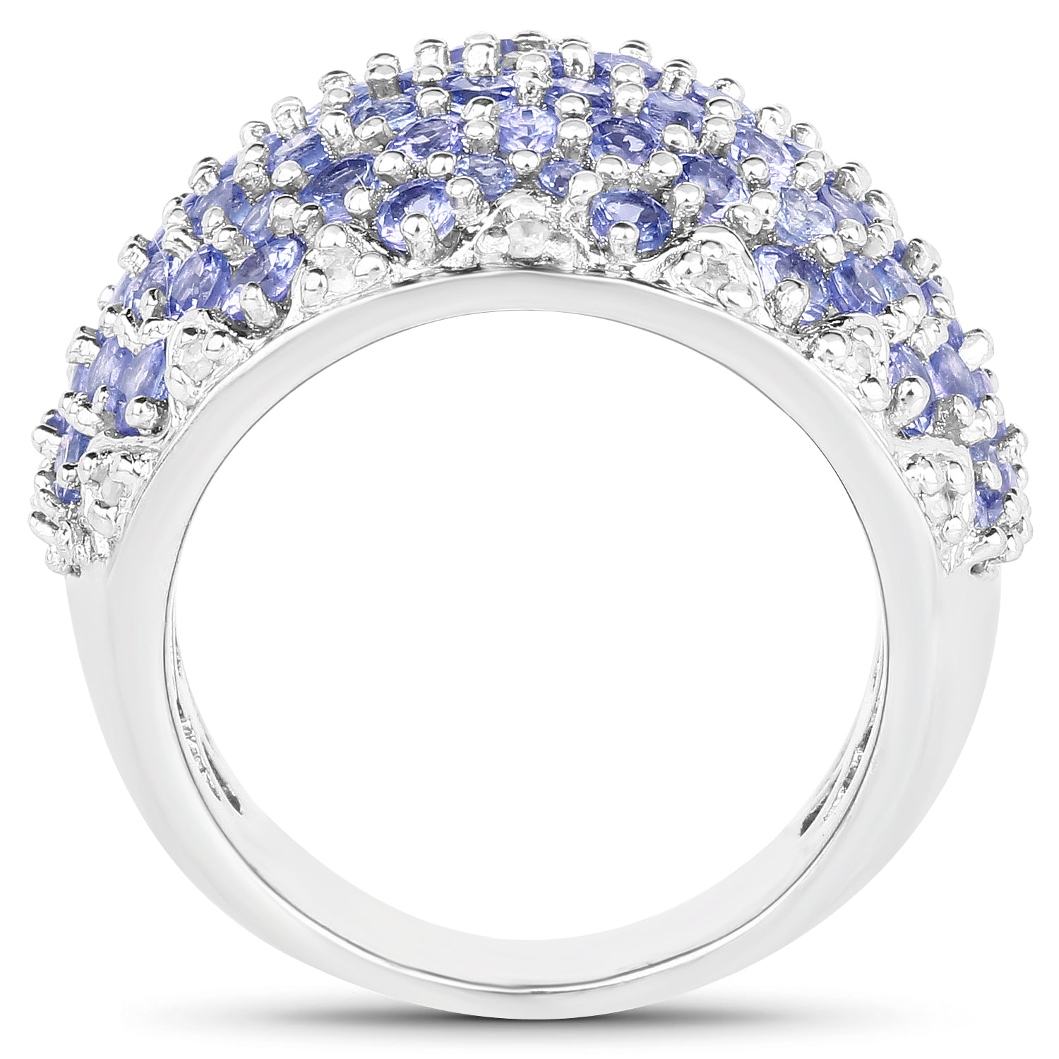 3.01 Carat Genuine Tanzanite and White Diamond .925 Sterling Silver Ring by Bids.com