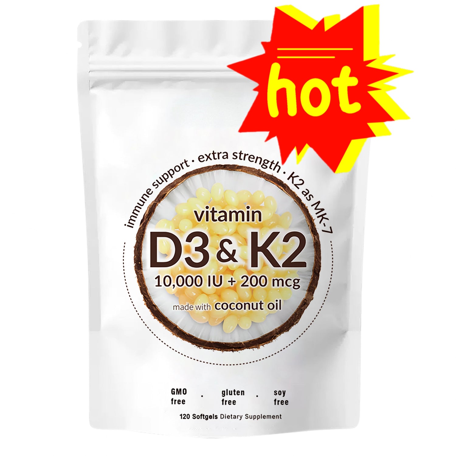 Vitamin D3 K2 Supplement Softgels by 我的商店
