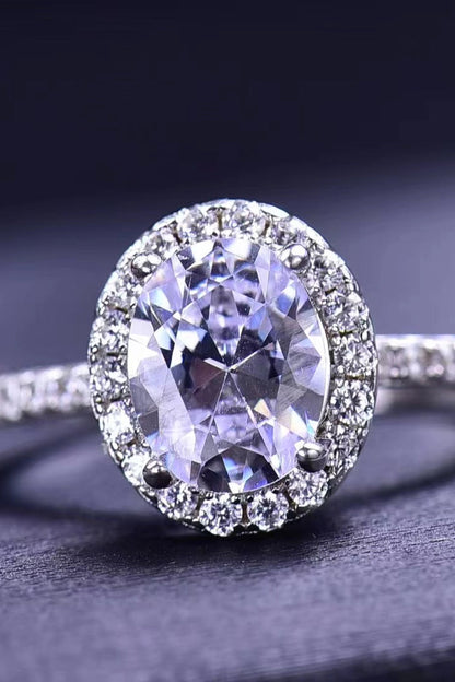 2 Carat Oval-Cut Sparkala™ Ring (Platinum Over Pure Sterling Silver) by Sparkala