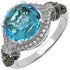 4.96 Carat Genuine Blue Topaz, Blue Diamond & White Diamond .925 Sterling Silver Ring by Bids.com