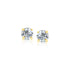 14k Yellow Gold Stud Earrings with White Hue Faceted Cubic Zirconia  DestGlow