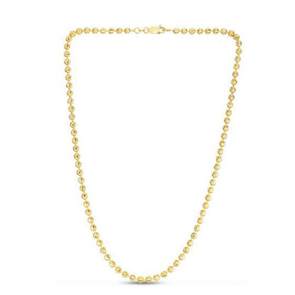 Moon Cut Bead Chain in 14k Yellow Gold (4.00 mm)  DestGlow