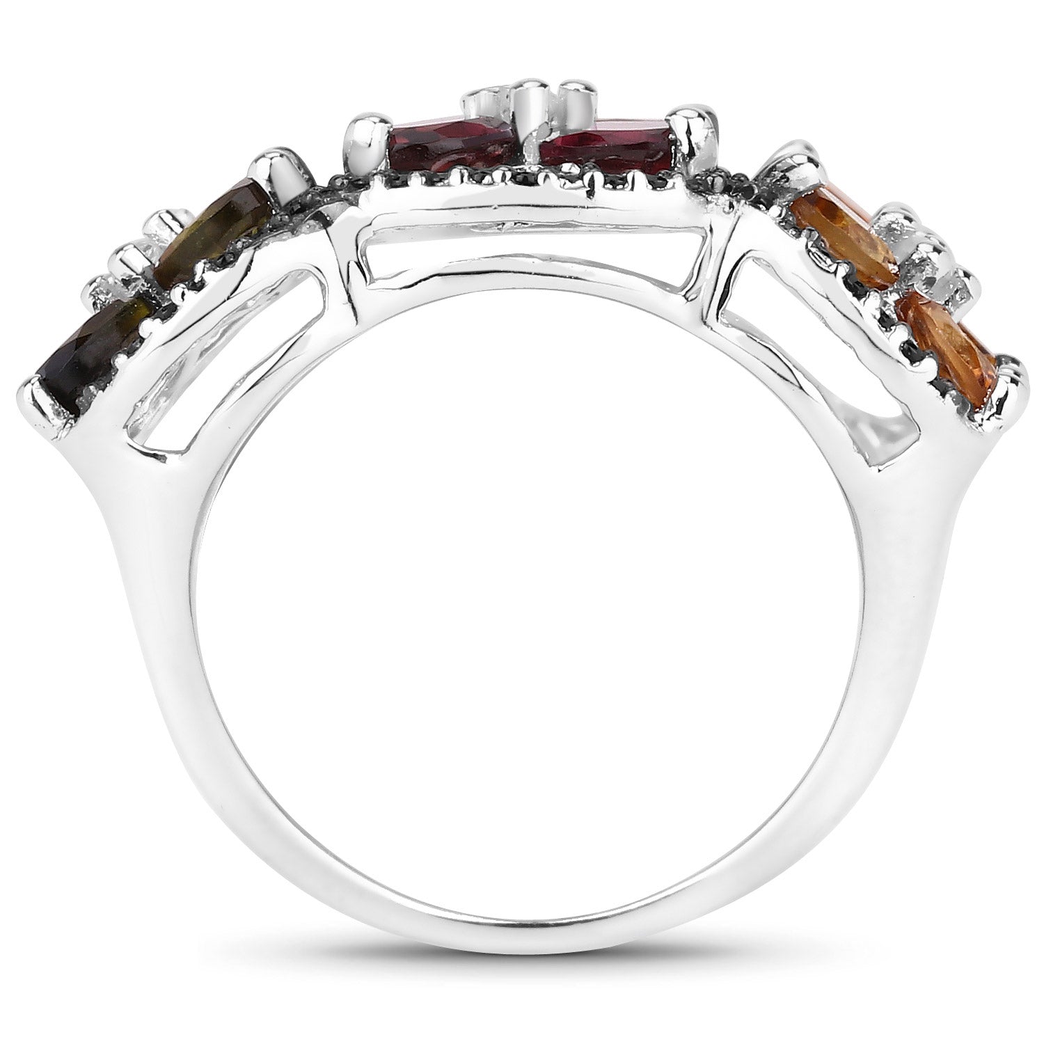8.38 Carat Genuine Multi Tourmaline .925 Sterling Silver Ring by Bids.com