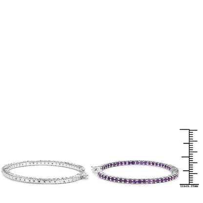 3.00 Carat Genuine Amethyst .925 Sterling Silver Earrings by Bids.com