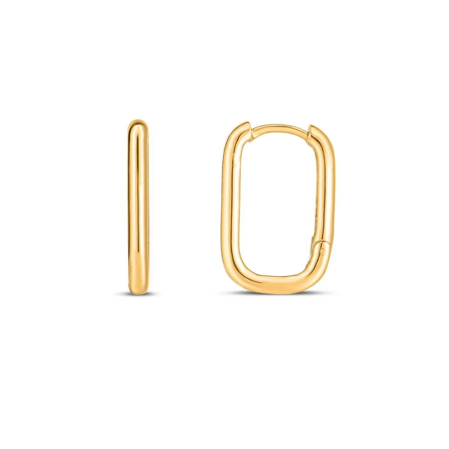 14k Yellow Gold Large Paperclip Huggies by Bids.com