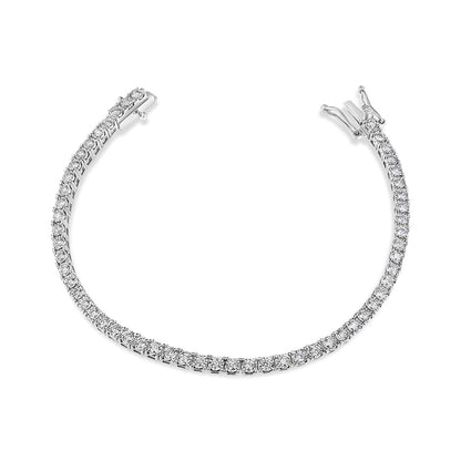14K White Gold 2.0 Cttw Miracle Set Round-Cut Lab Grown Diamond Illusion 7" Tennis Bracelet (F-G Color, VS2-SI1 Clarity) by Bids.com