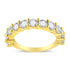 14K Yellow Gold Plated .925 Sterling Silver 2.00 Cttw Shared Prong Set Round-Diamond 11 Stone Band Ring (J-K Color, I1-I2 Clarity) - Size 7 by Bids.com