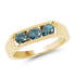 14K Yellow Gold Plated 0.90 Carat Genuine Blue Diamond .925 Sterling Silver Ring by Bids.com