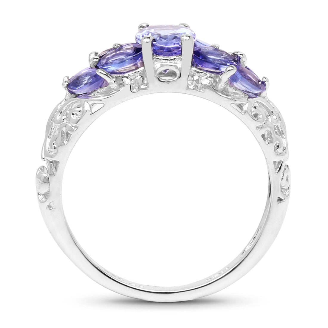 1.63 Carat Genuine Tanzanite .925 Sterling Silver Ring by Bids.com