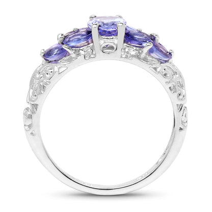 1.63 Carat Genuine Tanzanite .925 Sterling Silver Ring by Bids.com