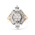 10K Yellow Gold 1 Cttw Round and Baguette cut Diamond Cluster and Rhombus Halo Ring (H-I Color, I1-I2 Clarity) - Ring Size 7 by Bids.com