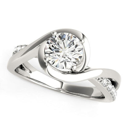 14k White Gold Split Band Round Bypass Diamond Engagement Ring (1 1/8 cttw) by Bids.com