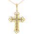 10K Yellow Flashed .925 Sterling Silver 1/4 Cttw Champagne Diamond Filigree Cross Pendant Necklace (K-L Color, I1-I2 Clarity) - 18" by Bids.com